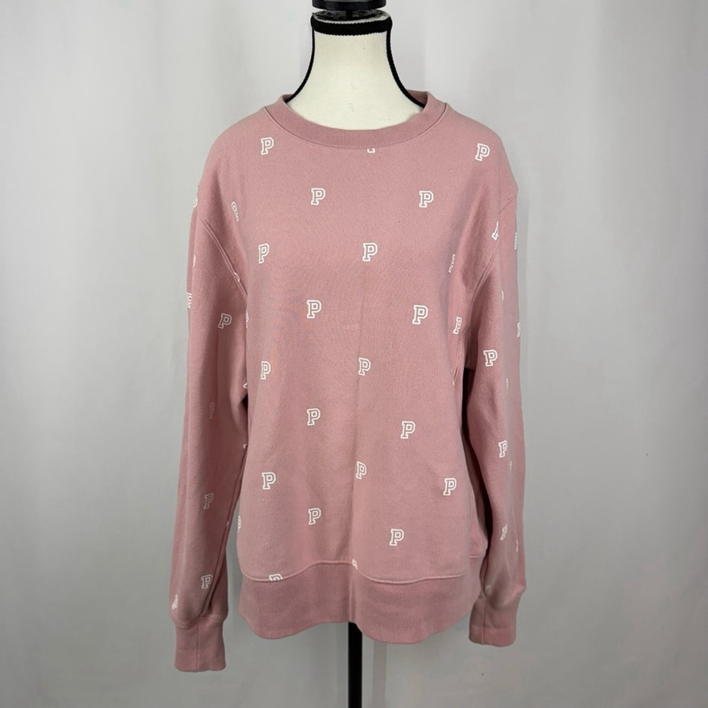 Victoria's Secret PINK Sweatshirt Womens M Crew Neck Fleece Lined Cozy Pullover - Picture 4 of 13